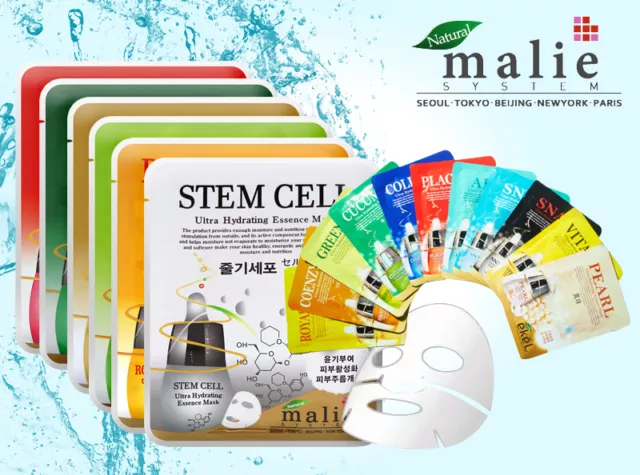 Malie Collagen Hydrating Moisture Essence Face Mask Sheet Korea Facial Skincare