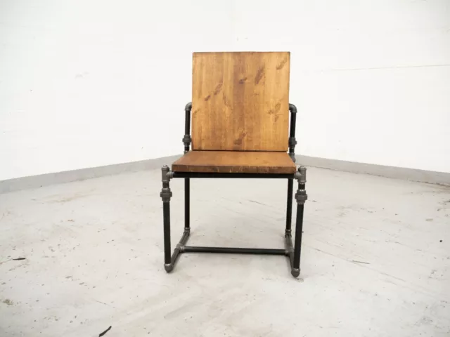 Bar Stool Chair Industrial Metal Steel Legs Reclaimed Solid Timber Wood Style