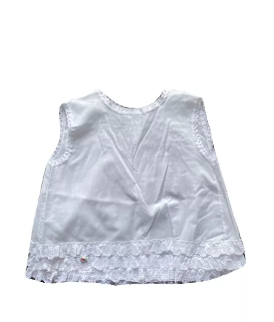 Vintage Little Girls Summer Dress White With Frilly Lace Age 12-18 Months