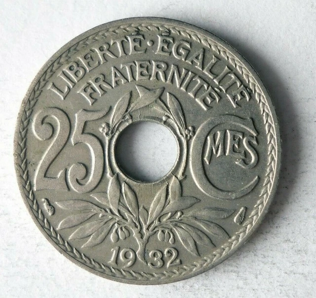 1932 FRANCE 25 CENTIMES - High Quality Collectible Coin - FREE SHIP - Bin #30
