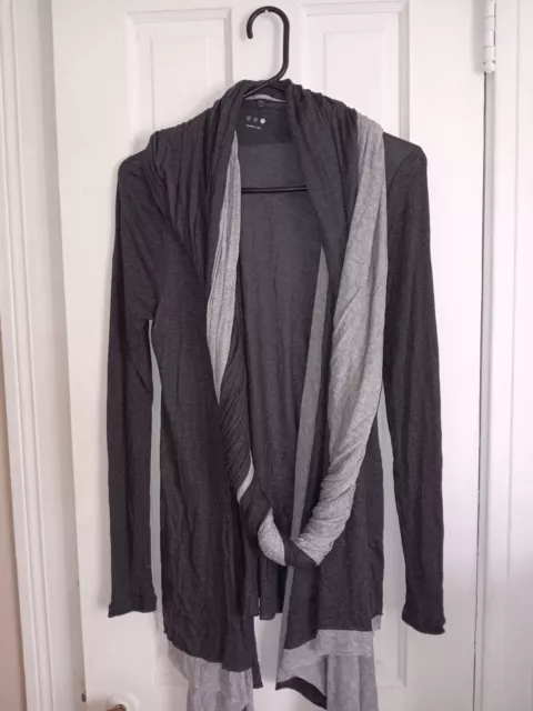 NWT $170 Three Dots Gray Open Front Topper Cardigan Scatf Lightweight Large a2