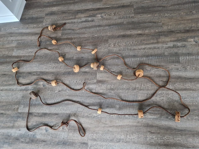 Seil mit Korkschwimmer, Fischernetz, 10 Meter, Vintage, Deko