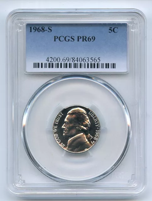 1968 S 5C Jefferson Nickel PCGS PR69