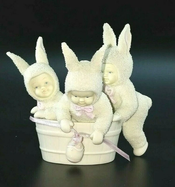 DEPT 56 Snowbunnies Rub-A-Dub-Dub Three Bunnies In A Tub Springtime Stories 1995
