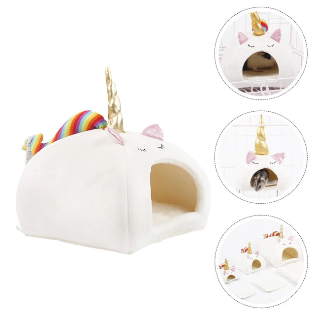 1pc Hamster Winter Bett Kaninchen Bett Warme Kleine Pet Hütte Bett 2