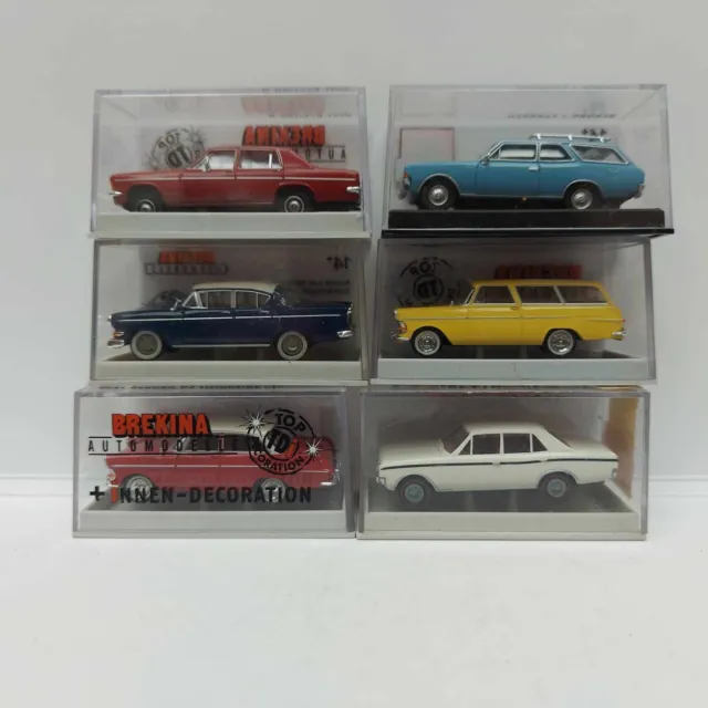 Lot of 6 Rare Vintage Brekina OPEL Rekord P2 C CaraVan Kapitan  MIB OVP 1/87 A