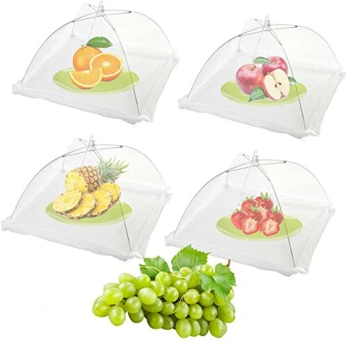 Food Covers for Outdoor Dining - Collapsible Mesh Tent - 4-Pack Nets