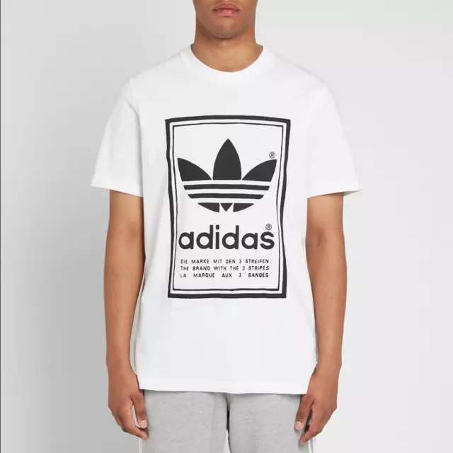 Adidas Originals Vintage Trefoil Men Tee White Black ED6916