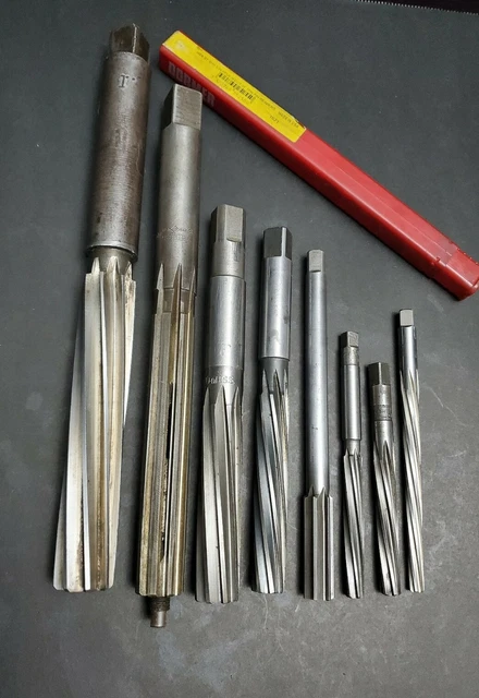 8pc Hand Reamers & Taper 3/8" to 1" Cleveland Dormer 7/8" 5/8" #6 #7 Machinist