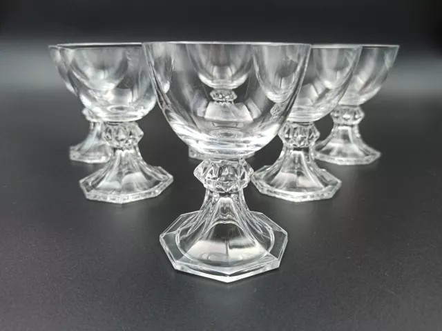 6 VERRES À PORTO EN CRISTAL DE VAL SAINT LAMBERT Modèle YALE 9,7cm Lot2