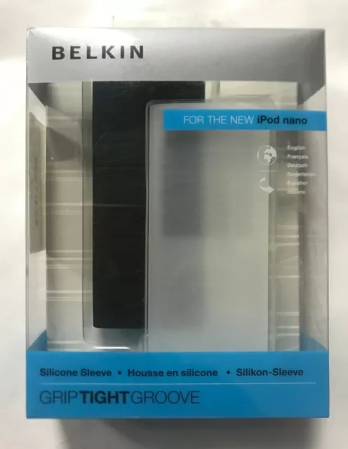 Belkin 2PK Black White Silicone Sleeve Case Skin Cover for iPod Nano 4th Gen 4G