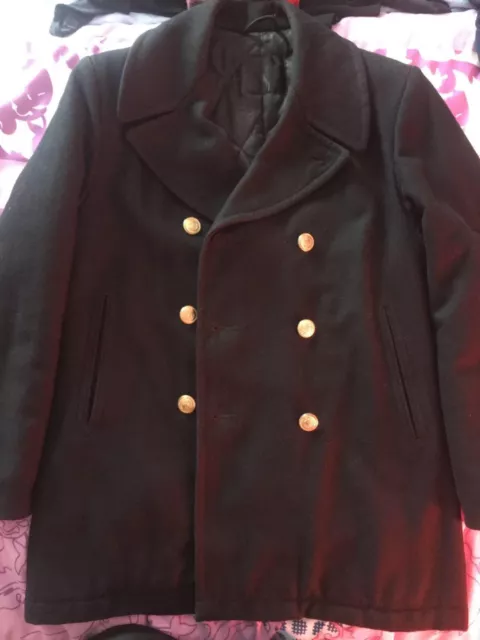 Mil Tec - US Navy Pea Coat dunkelblau M -  Ankerknöpfe Marinejacke Colani Mantel