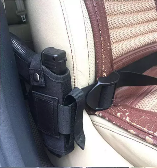 Ambidextrous Vehicle Mount Car Truck Concealed Carry Gun Holster with 2 Straps