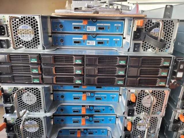 (48TB) DELL COMPELLENT SC200 STORAGE ARRAY WITH 12 x 4TB SAS HDD 2 x CTRL'R