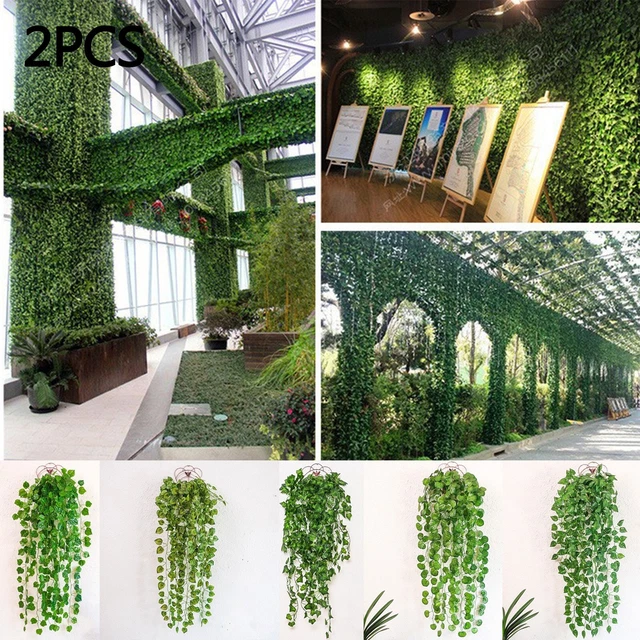 4 Piante Finte Edera Rampicante Rossa Da Interno – 78x5x4 Cm Ciascuna, In Plastica Anti-UV, Per Balcone, Giardino O Come Divisorio, Zero Manutenzione