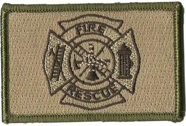 FIRE DEPARTMENT PATCH Chest Cloth Badge FD Firefighter 2 bugles