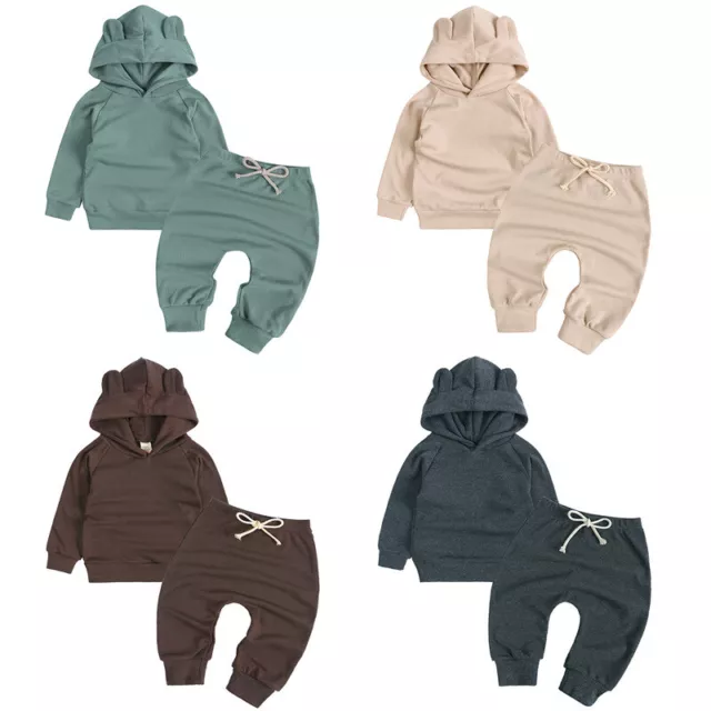 2PC/set Toddler Kids baby Boys Girls Outfits Hooded Tops+ Pants Clothes Sets