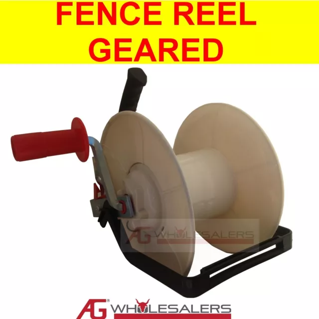 Wind Up Geared Electric Fence Reel For Wire & Poly Wire / Tape - Strip Grazing