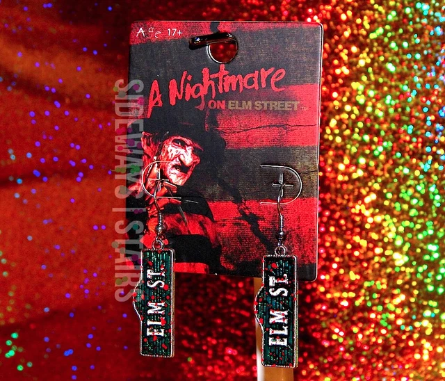 PENDIENTES DE SIGNO CALLEJERO PESADILLA EN ELMO esmalte horror