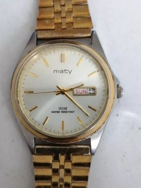 Montre Vintage Maty Dateur Homme 100m Plongee