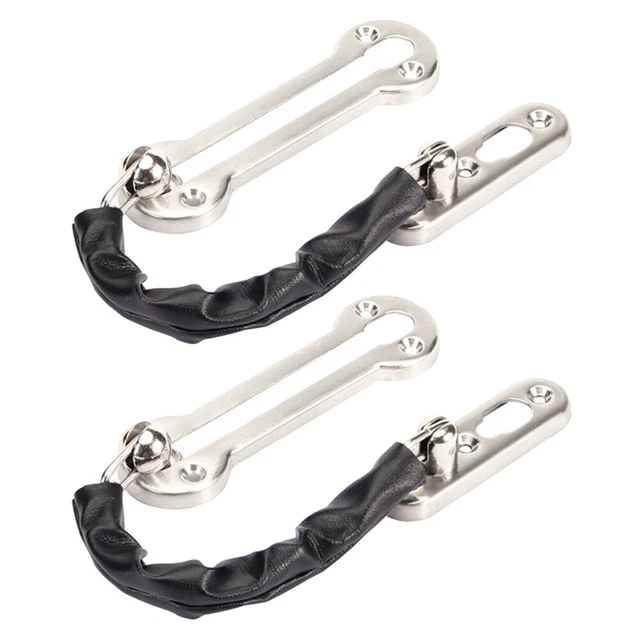 2 piezas cerradura de puerta de acero inoxidable pernos cerradura de cadena para puerta principal pesada