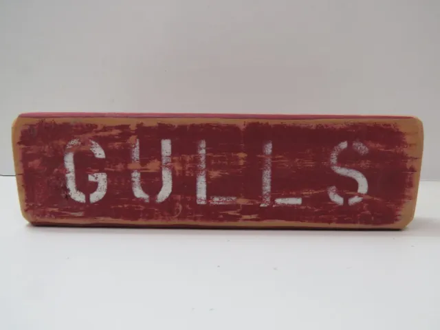 12 Inch Wood Hand Painted Gulls Sign Nautical Seafood (#S336C)