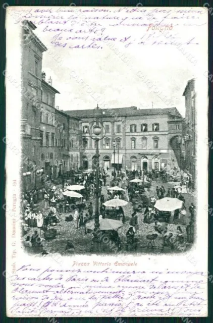 Perugia Foligno Mercato cartolina QZ3102