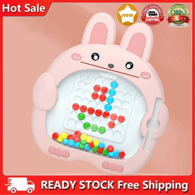 Tablero de dibujo portátil en forma de conejo para juguetes para niños (rosa mediano)