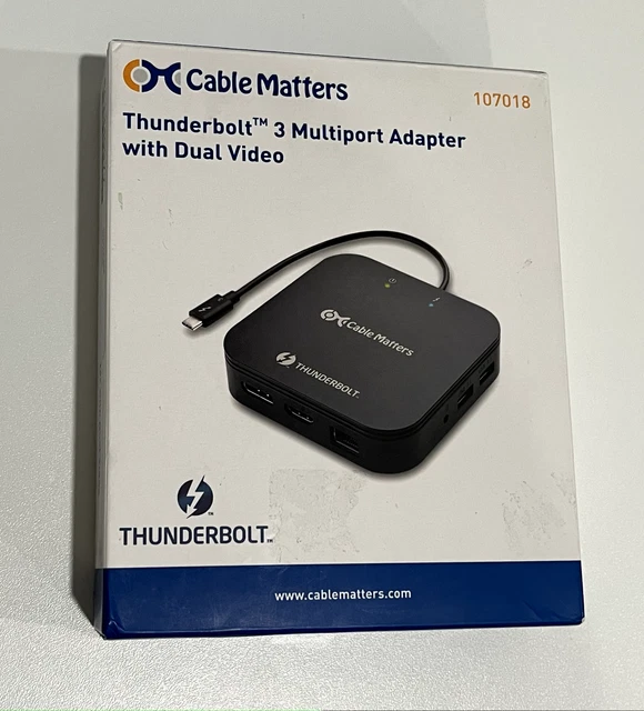 CABLE MATTERS THUNDERBOLT 3 Dock with DisplayPort, HDMI, USB,