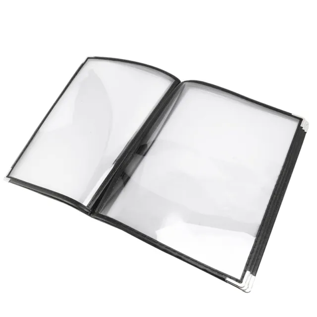 2X(Transparent Restaurant Menu Covers for A4 Size Book  Cafe Bar 6 Pages 124073