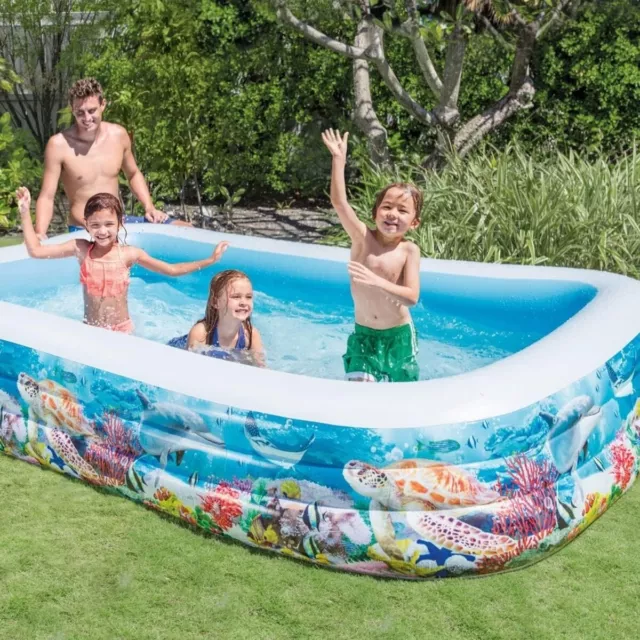 Intex Swim Center Family Inflatable Swimming Pool Backyard