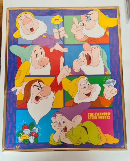 Walt Disney THE SEVEN DWARFS Framed OSP Publishing Poster Snow White