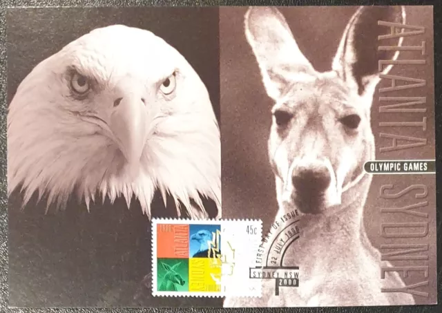 1996 Maxicard. Australia. Olympic Games Atlanta / Sydney.  FDI PMK "SYDNEY"
