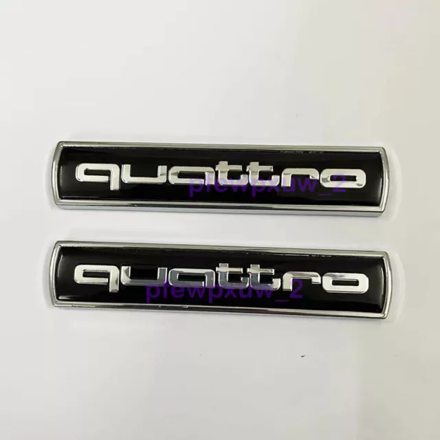 Für Audi QUATTRO Zubehör Kotflügel Abzeichen Aufkleber Embleme Schwarz Auto NEW