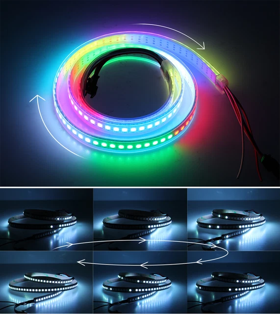 Striscia LED RGB WS2812B 1m 30 LED/m, Indirizzabile E Flessibile Per Progetti Fai Da Te, Impermeabile IP65 Per TV, Festa, Natale