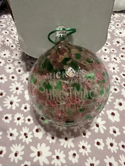 Mickeys Very Merry Christmas Party Glass Blown Ornament Limited Ed WDW EXCLUSIVE