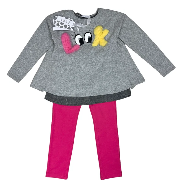 ELSY SET RRP £229 Tshirt Top Pants Trousers Leggings AGE 5 Years Girls Kids A138