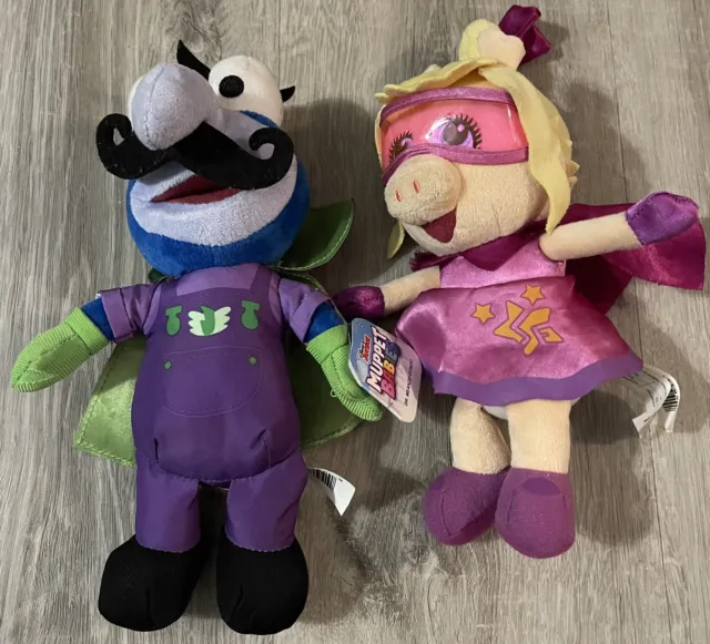 Disney Jr SUPER FABULOUS PIGGY & Dr. Meanzo Gonzo Muppet Babies 8” Plush