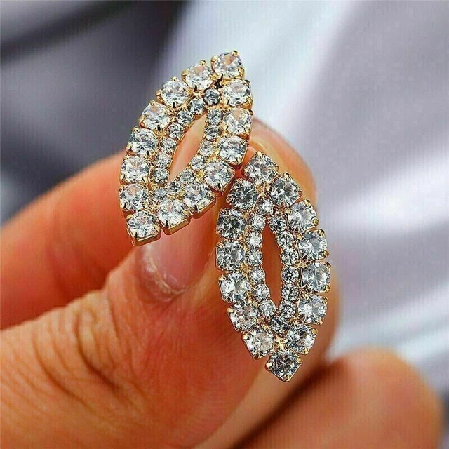 2 Ct Round Cut Lab-Created Diamond Cluster Stud Earrings 14k Yellow Gold Plated