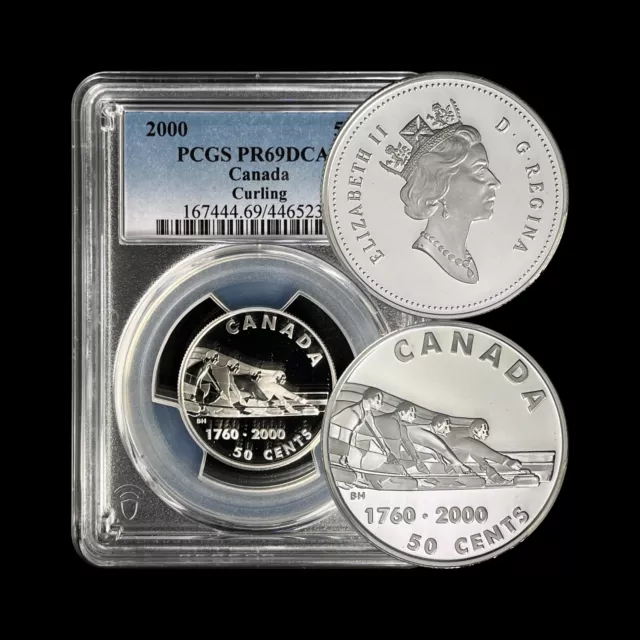 CANADA. 2000, 50 Cent, Silver - PCGS PR69 DCAM - Top Pop 🥇 Curling 🥌