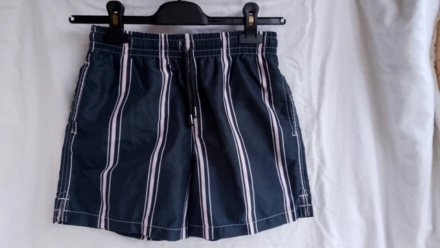 SHORT DE BAIN Bleu Et Rayures Roses 10 Ans Kiwi St Tropez EUR 7,00