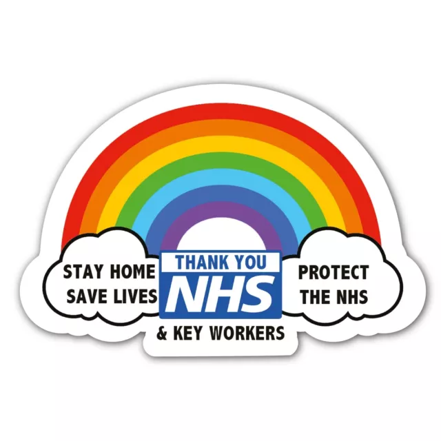 THANK YOU NHS keyworkers rainbow car sticker window decal car