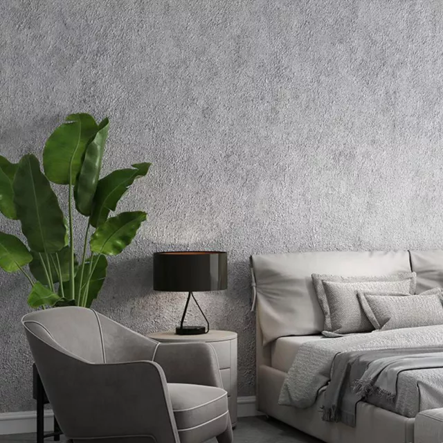 10M Modern Grey Industrial Concrete Cement Wallpaper Washed Textured Wallpaper