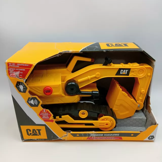 CatToysOfficial Caterpillar Bagger 33 cm mit Licht & Sound, Gelb; Schwarz & Cate