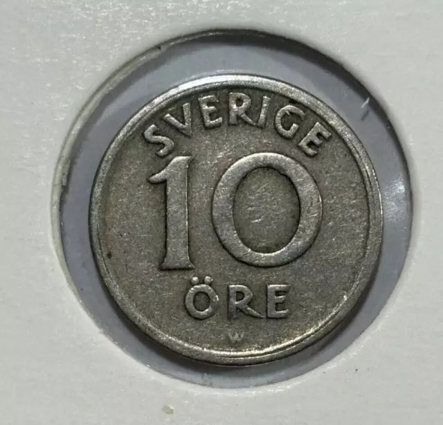 1923 Sweden 10 Ore - Gustaf V Coin