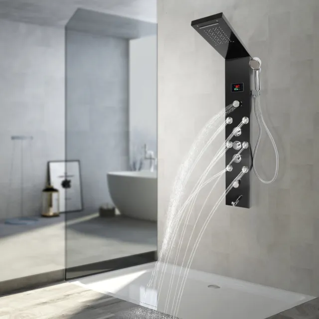 Juego de ducha de acero inoxidable ducha de lluvia grifo de ducha cabezal de masaje columna de ducha panel de ducha