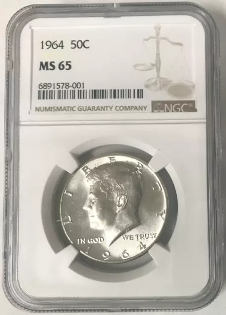 1964 Kennedy Silver Half Dollar 50C NGC MS-65