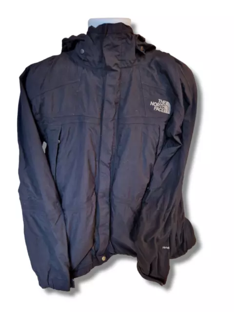 The North Face Hyvent Rain Coat Mens L Large Black Nylon Full Zip Hooded