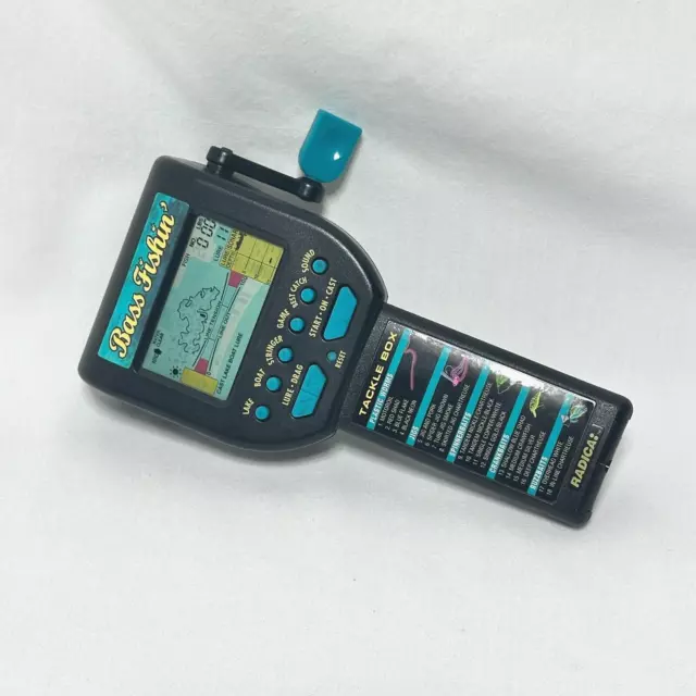 Vintage Radica Bass Fishin' 3732 Handheld Electronic Fishing Game 1996 TESTED