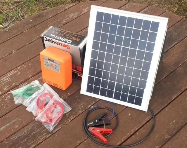 12km Solar Power Electric Fence Energiser Energizer 1.2J DAKEN 3YR Warranty 2